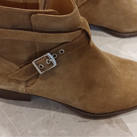 Zara Tan Suede Buckle Boots main image 4